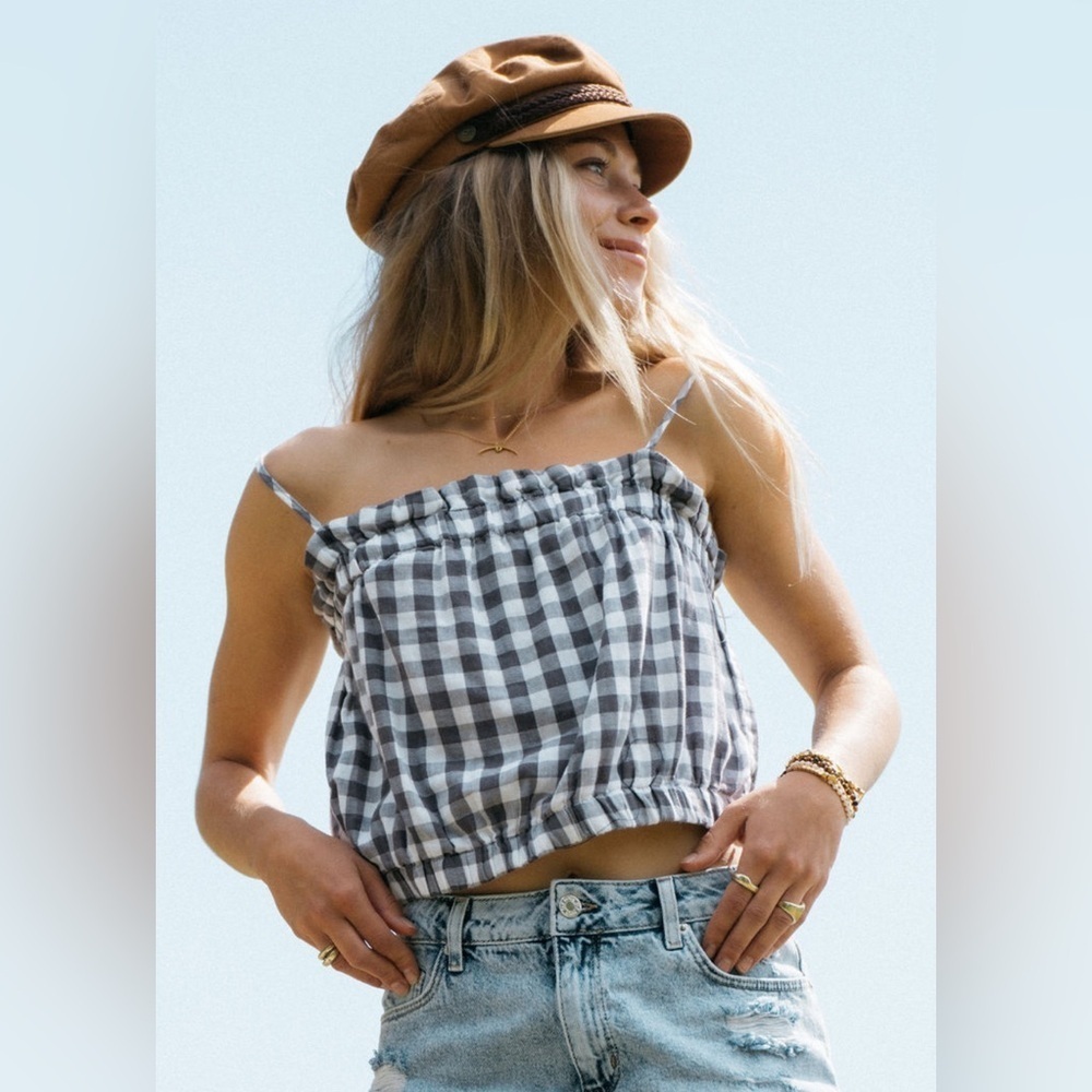 NWT 🏷️ Jackson Rowe Banjo Cropped Plaid Tank - Picnic Print 🧺